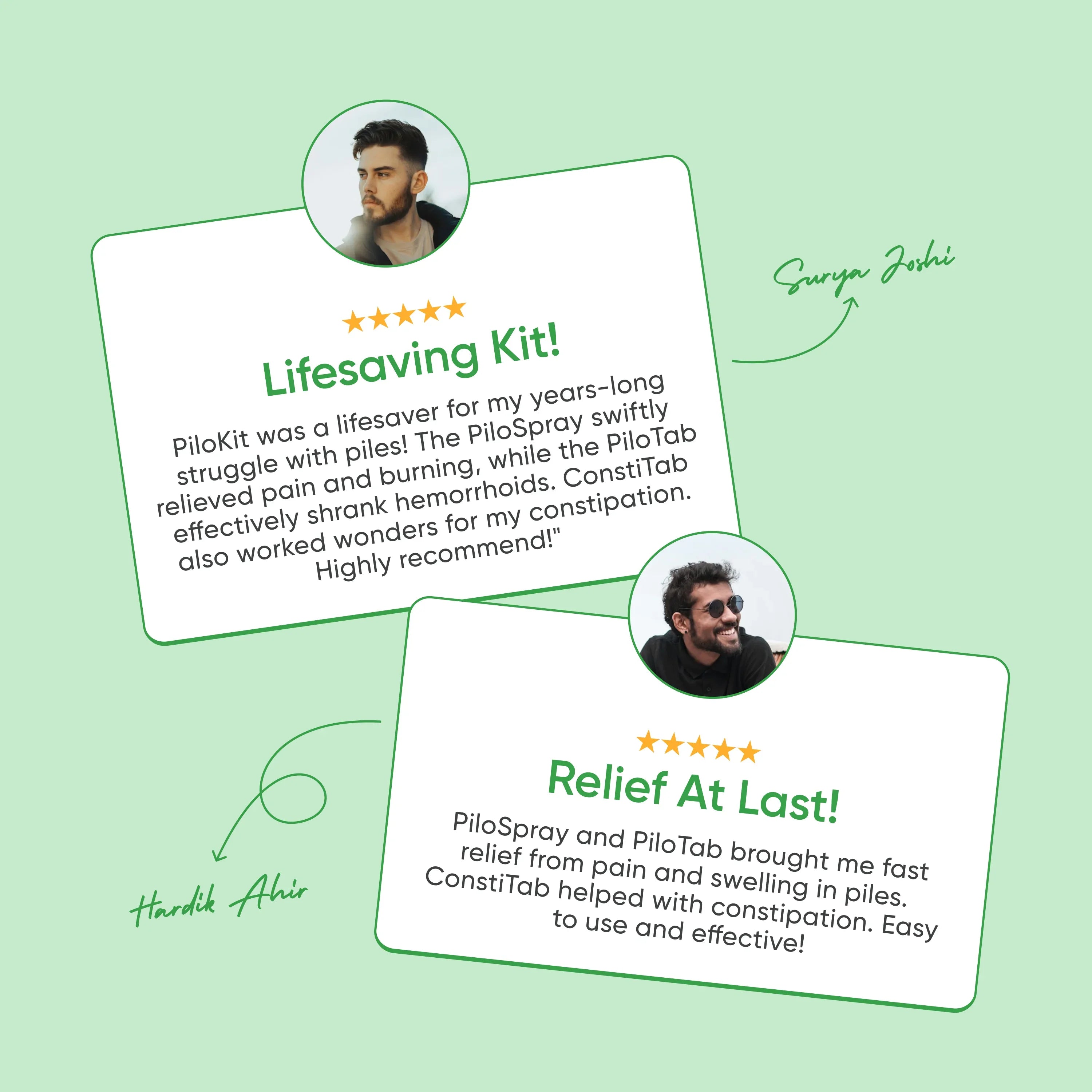 PiloKit Complete Piles Care Kit I 30 Days I PiloSpray + PiloTab + ConsteTab I India's 1st Patented