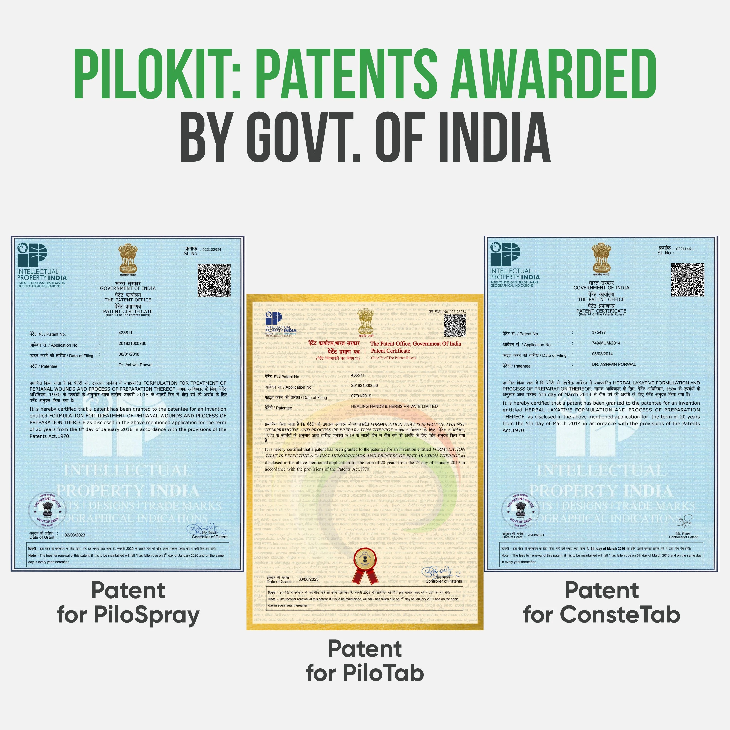 PiloKit Complete Piles Care Kit I 15 Days I PiloSpray + PiloTab + ConsteTab I India's 1st Patented